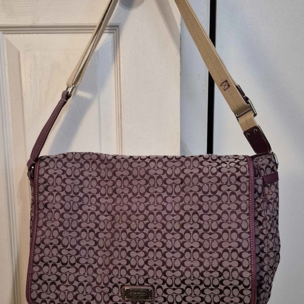 Purple Patterned Crossbody Shoulder Bag